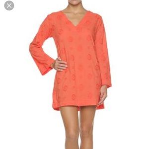 Helen Jon Coral V Neck Tunic Flare Sleeve